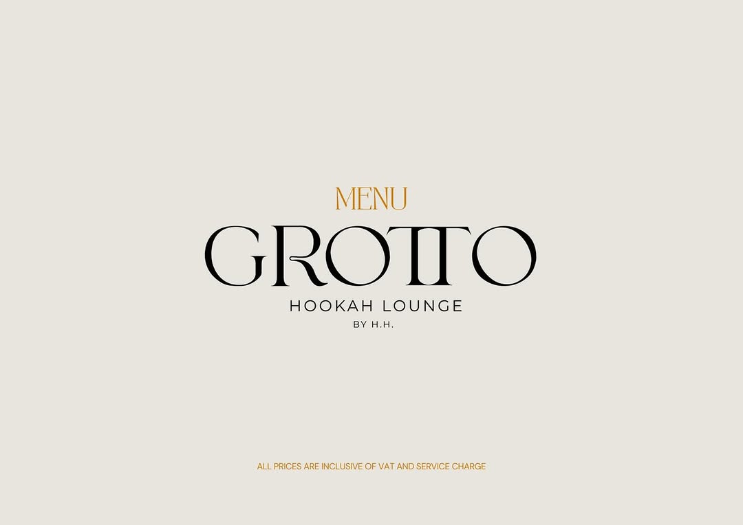 Grotto menu food section